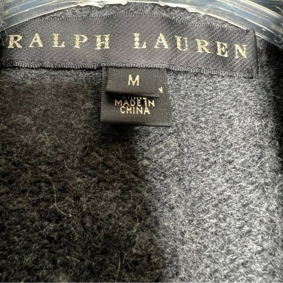 Ralph Lauren Black Label Charcoal Gray Cashmere Drape Open Sweater Vest Size M - Picture 3 of 15
